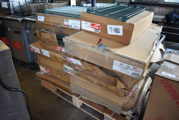 PALLET LOT OF 14 Various Boxes of Shelves Including Metro 18x30, Metro 24x48, Metro 24x30. 14 Times Your Bid! - Image 2 of 11