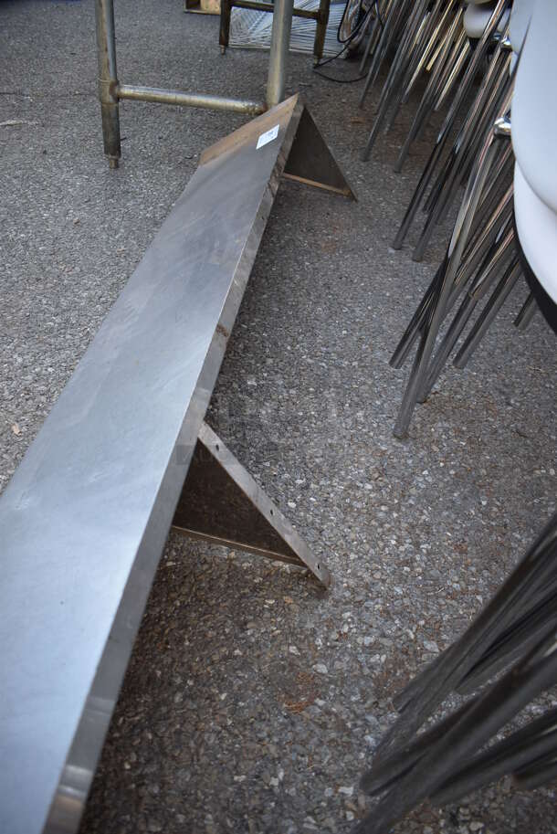 Metal Shelf w/ Wall Mount Brackets. 87x12x11 - Image 3 of 3