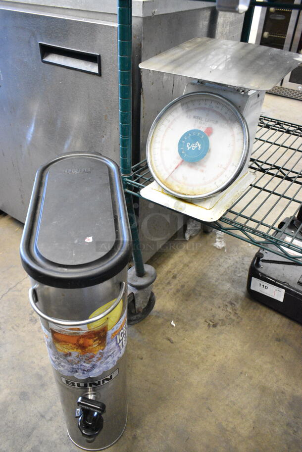 2 Items Including Countertop Scale and Bunn Stainless Steel Iced Tea Holder Dispenser. 2 Times Your Bid!  - Image 1 of 8