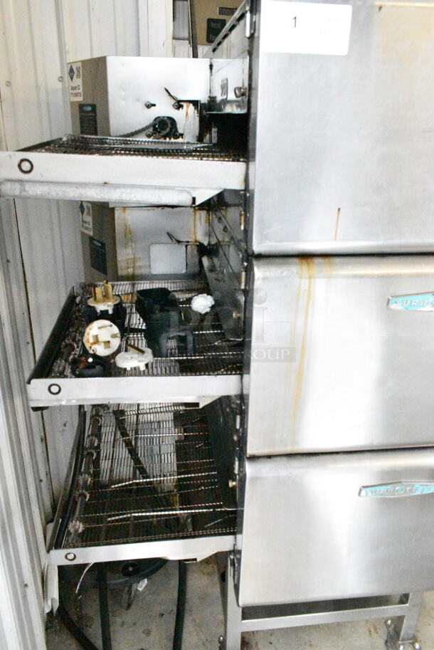 3 2016 Turbochef HhC2020 Stainless Steel Commercial Countertop Electric Powered Conveyor Rapid Cook Oven on Commercial Casters. 208/240 Volts, 1 Phase. 3 Times Your Bid!  - Image 8 of 11