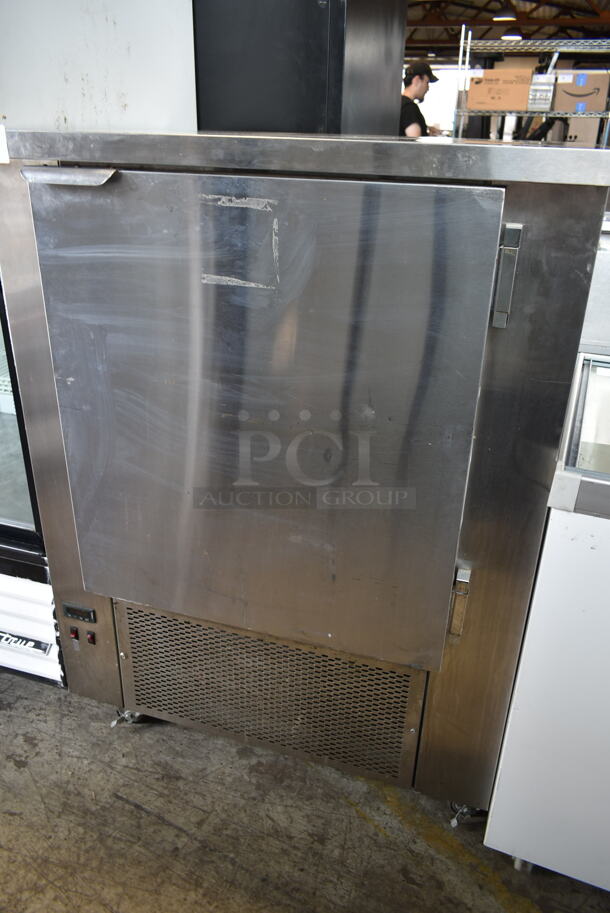 CustomCool RIFISC Stainless Steel Commercial Single Door Work Top Cooler on Commercial Casters. 115 Volts, 1 Phase. Tested and Working! - Image 3 of 7
