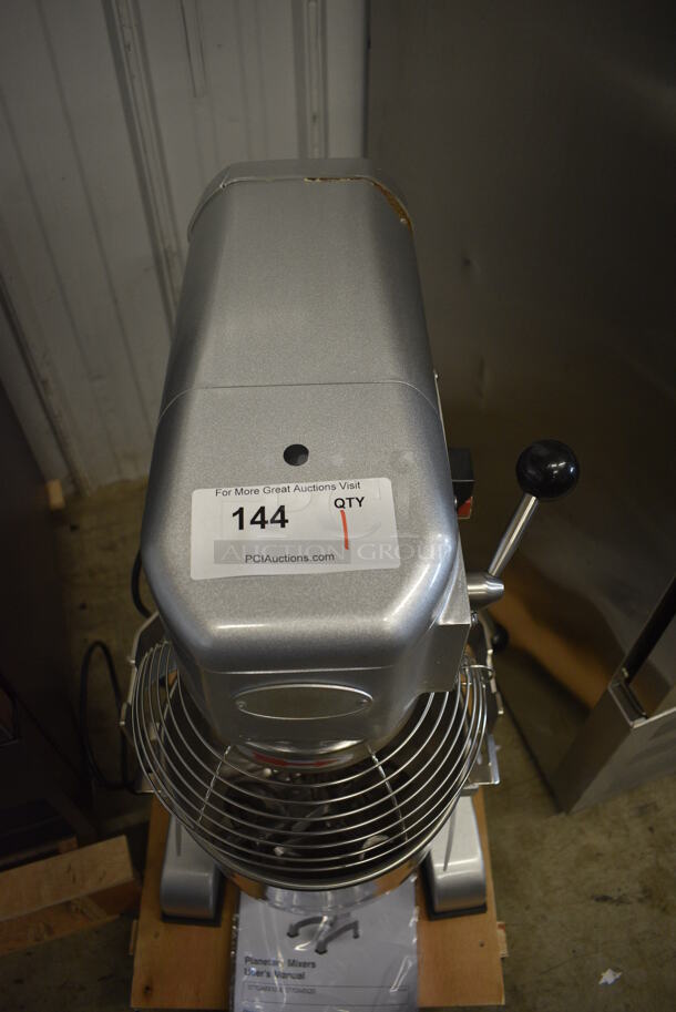 BRAND NEW! Galaxy GMIX10 Metal Commercial 10 Quart Planetary Dough Mixer w/ Stainless Steel Mixing Bowl, Bowl Guard, Balloon Whisk, Dough Hook and Paddle Attachments. 110 Volts, 1 Phase. 15x18x28. Tested and Working! - Image 8 of 9