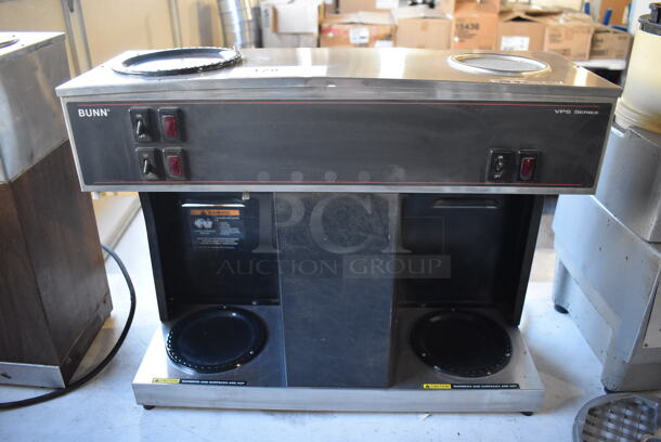 Bunn VPS Stainless Steel Commercial Countertop 3 Burner Coffee Machine. 120 Volts, 1 Phase. 23x8x19
