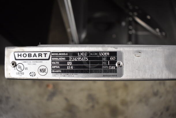 LATE MODEL! Hobart LXEC Commercial Stainless Steel Undercounter Dishwasher.  120V, 1 Phase.  - Image 5 of 5