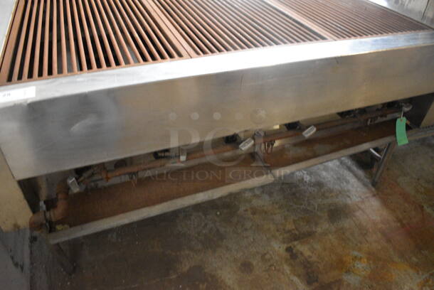 Stainless Steel Commercial Natural Gas Powered Charbroiler Grill on Metal Legs. 71x42x37.5 - Image 6 of 6