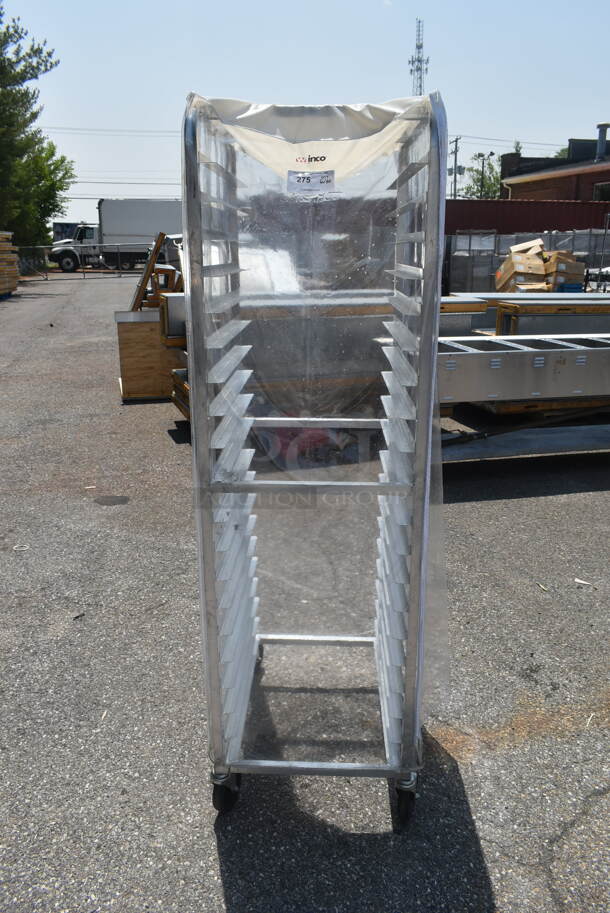 Metal Commercial Pan Transport Rack w/ Clear Cover on Commercial Casters. - Image 1 of 4