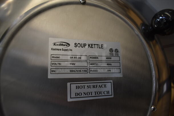 BRAND NEW SCRATCH AND DENT! KoolMore SK-SS-3G Stainless Steel Commercial Countertop Soup Kettle Food Warmer. 110 Volts, 1 Phase. Tested and Working! - Image 6 of 6