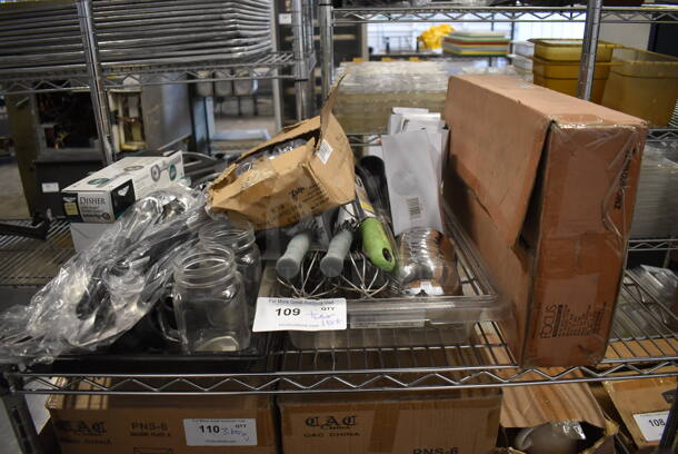 ALL ONE MONEY! Tier Lot of Various Items Including Utensils and Glass Mugs - Image 2 of 12