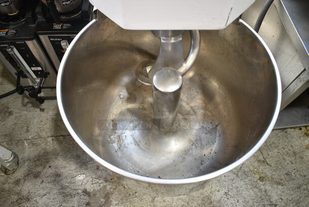 2017 Doyon AEP035 Metal Commercial Floor Style 110 Pound Spiral Dough Mixer w/ Stainless Steel Mixing Bowl and Dough Hook Attachment. 230 Volts, 3 Phase.  - Image 3 of 7