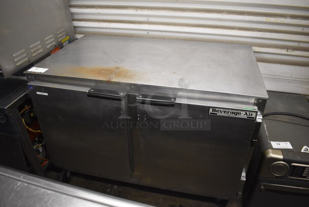 Beverage Air UCR48A Stainless Steel Commercial 2 Door Undercounter Cooler on Commercial Casters. 115 Volts, 1 Phase. 48x30x34. Tested and Powers On But Does Not Get Cold - Image 3 of 8