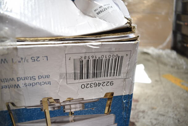 4 BRAND NEW SCRATCH AND DENT! Choice 92246320 Deluxe 8 Qt. Full Size Gold Accent Chafer. 4 Times Your Bid! - Image 5 of 6