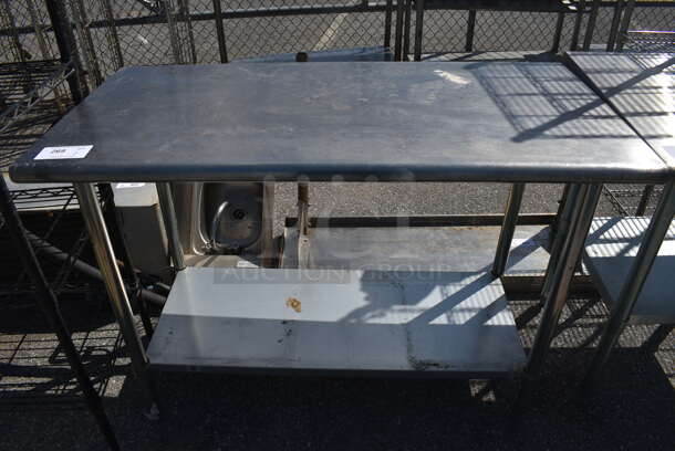 Stainless Steel Commercial Table w/ Metal Under Shelf. 48x24x35