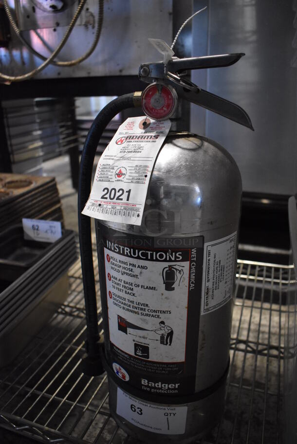 Badger Wet Chemical Fire Extinguisher. 7.5x7.5x20 - Image 3 of 3