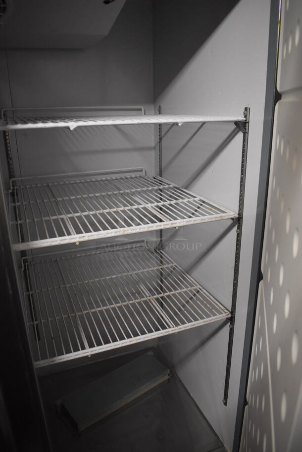 Maxx Cold MXCF-49FD ENERGY STAR Stainless Steel Commercial 2 Door Reach In Freezer w/ Poly Coated Racks on Commercial Casters. 115 Volts, 1 Phase. 54x34x83. Tested and Working! - Image 7 of 8