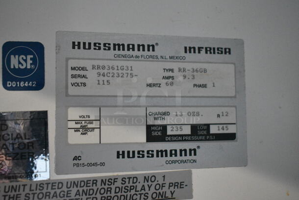 Hussmann RR0361G31 Metal Commercial 2 Door Reach In Cooler Merchandiser. 115 Volts, 1 Phase. Tested and Working! - Image 5 of 5