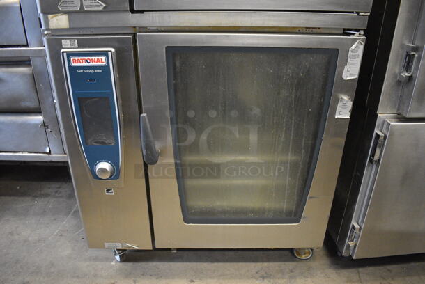 2 2016 Rational Stainless Steel Commercial Combitherm Self Cooking Center Convection Ovens on Commercial Casters. Top Model: SCC WE 62. Bottom Model: SCC WE 102. Picture of Unit Powered on is Included. 480 Volts, 3 Phase. 42x42x73. 2 Times Your Bid! - Image 7 of 11