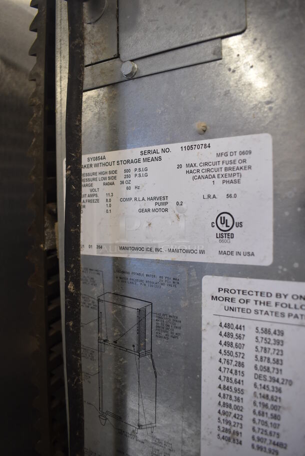 Manitowoc SY0854A Stainless Steel Commercial Ice Head on Manitowoc B570 Commercial Ice Bin. 208-230 Volts, 1 Phase. 30x34x77 - Image 6 of 6