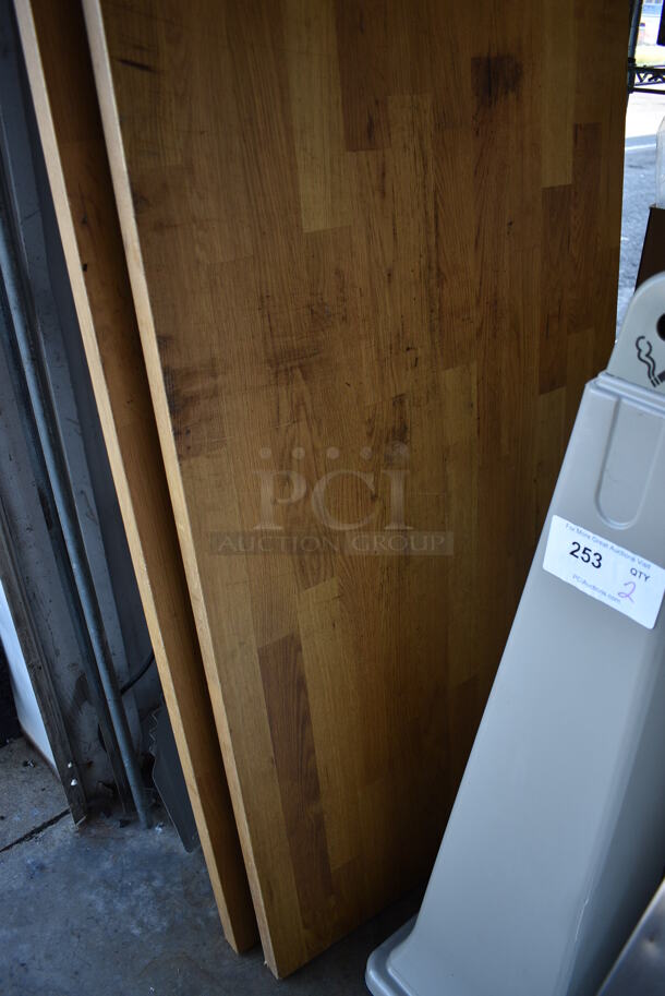 2 Wood Pattern Tabletops. 96.5x25.5x1.5. 2 Times Your Bid! - Image 3 of 4