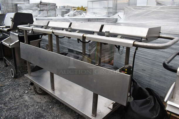 Metal Outdoor Propane Gas Powered 4 Burner Range on Commercial Casters. Comes w/ Cover. 79x23x42 - Image 12 of 12