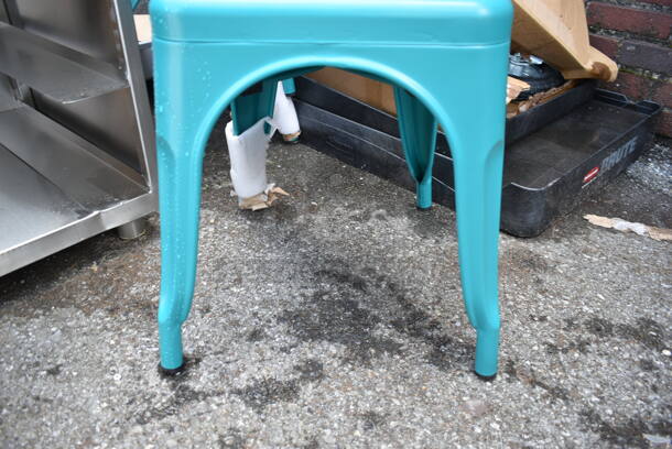 3 BRAND NEW SCRATCH AND DENT! Lancaster Table & Seating Alloy Series Blue Outdoor Cafe Chair. 3 Times Your Bid! - Image 4 of 5