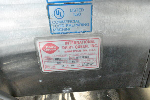 Dairy Queen BM3 Stainless Steel Commercial Countertop Ice Cream Drilling Mixer. 115 Volts, 1 Phase. Tested and Working! - Image 5 of 5