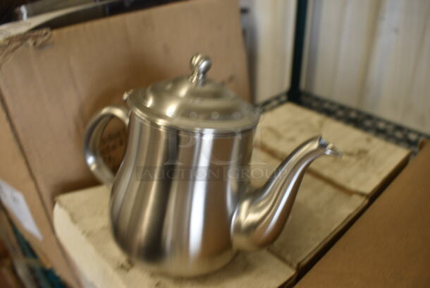 3 BRAND NEW IN BOX! Stainless Steel Teapots. 6x3x5. 3 Times Your Bid! - Image 2 of 2
