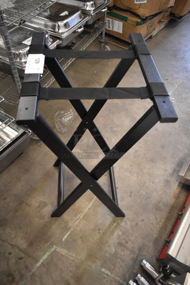BRAND NEW SCRATCH AND DENT! Wood Pattern Serving Tray Stands.  - Image 4 of 4