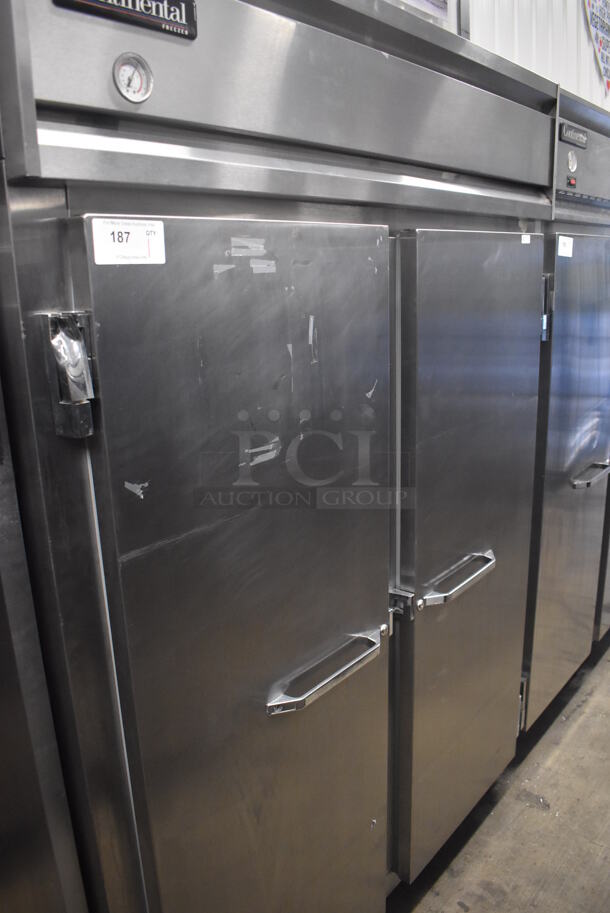 Continental 2FE-SS Stainless Steel Commercial 2 Door Reach In Freezer on Commercial Casters. 115 Volts, 1 Phase. 57x34x82. Tested and Working! - Image 2 of 6