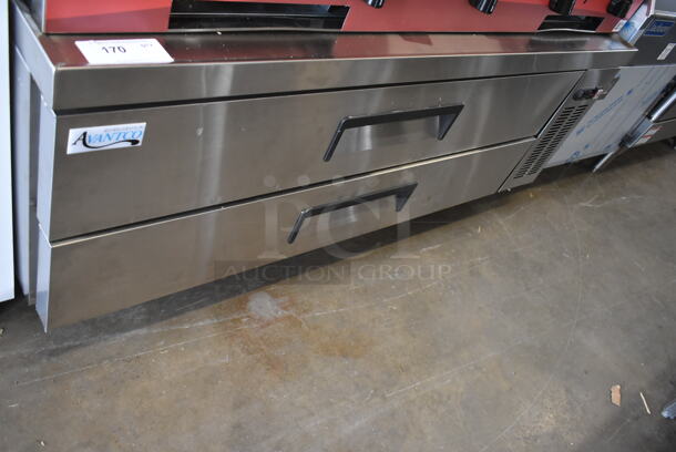 BRAND NEW SCRATCH AND DENT! 2023 Avantco 178CBE60HC Stainless Steel Commercial 2 Drawer Chef Base on Commercial Casters. 115 Volts, 1 Phase. Tested and Working! - Image 2 of 9