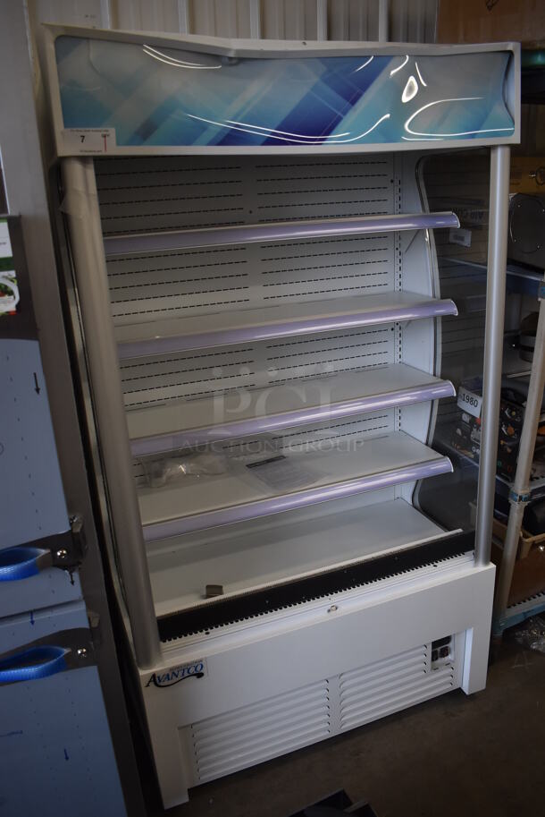 BRAND NEW SCRATCH AND DENT! Avantco WVAC-46HC 46" White Refrigerated Air Curtain Open Grab N Go Merchandiser. Left Side Glass Pane Is Missing. 45.5x25x80. Tested and Working! - Image 5 of 6