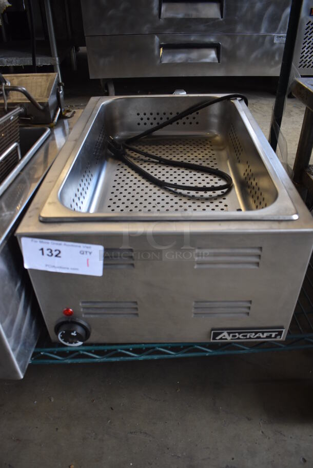 2014 Adcraft FW-1200WF Stainless Steel Commercial Countertop Food Warmer. 120 Volts, 1 Phase. Tested and Working!