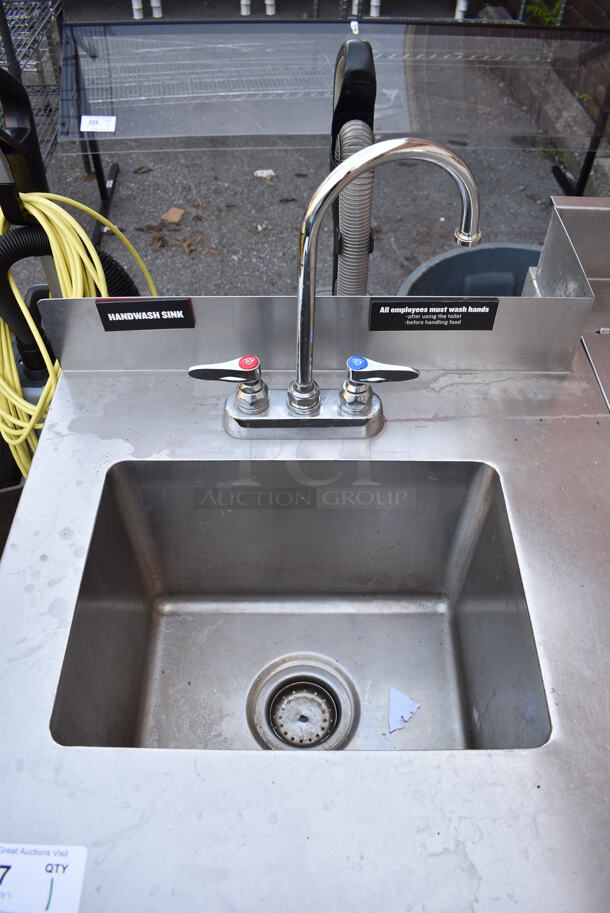 CustomCool Stainless Steel Commercial work Station w/ Sink Basin, Faucet, Handles, Back Splash and 2 Doors. 56x30x40 - Image 7 of 8