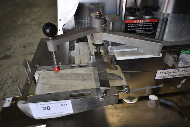 Patty-o-matic 330A Stainless Steel Commercial Countertop Automatic Patty Forming Machine w/ Equipment Stand on Commercial Casters. 115/208 Volts, 1 Phase.  - Image 6 of 8