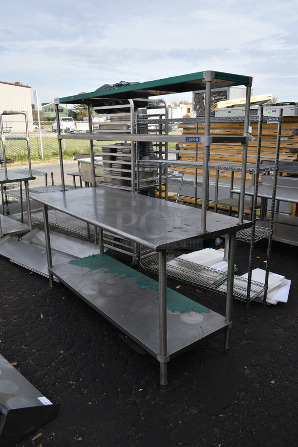 Stainless Steel Commercial Table w/ Under Shelf and 2 Tier Over Shelf. - Image 2 of 5