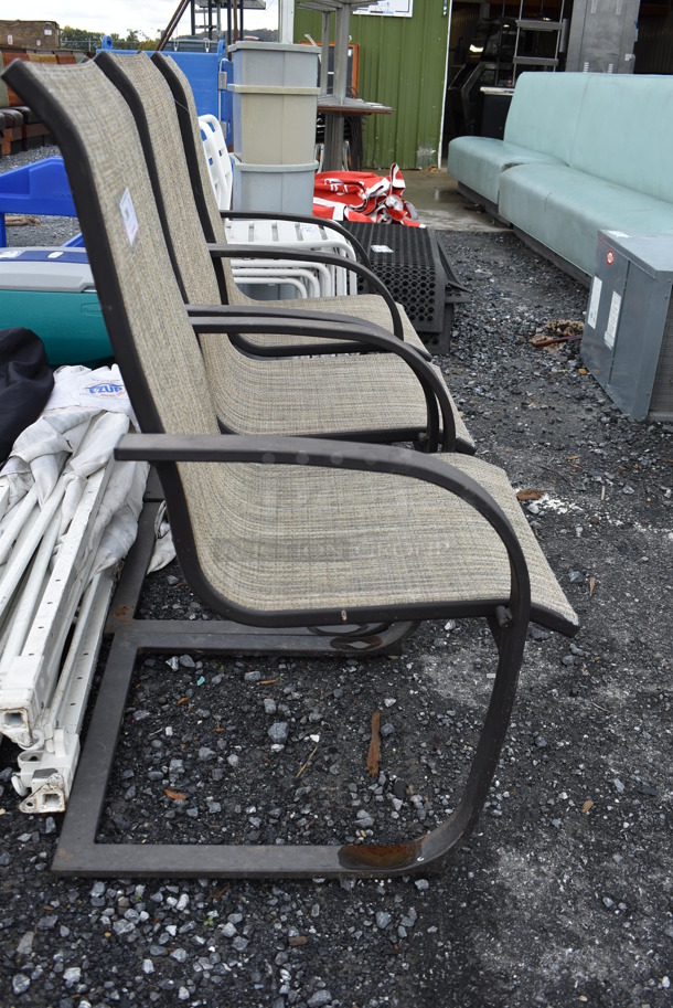 3 Metal Patio Chairs w/ Arm Rests. 24x28x41. 3 Times Your Bid! - Image 5 of 5