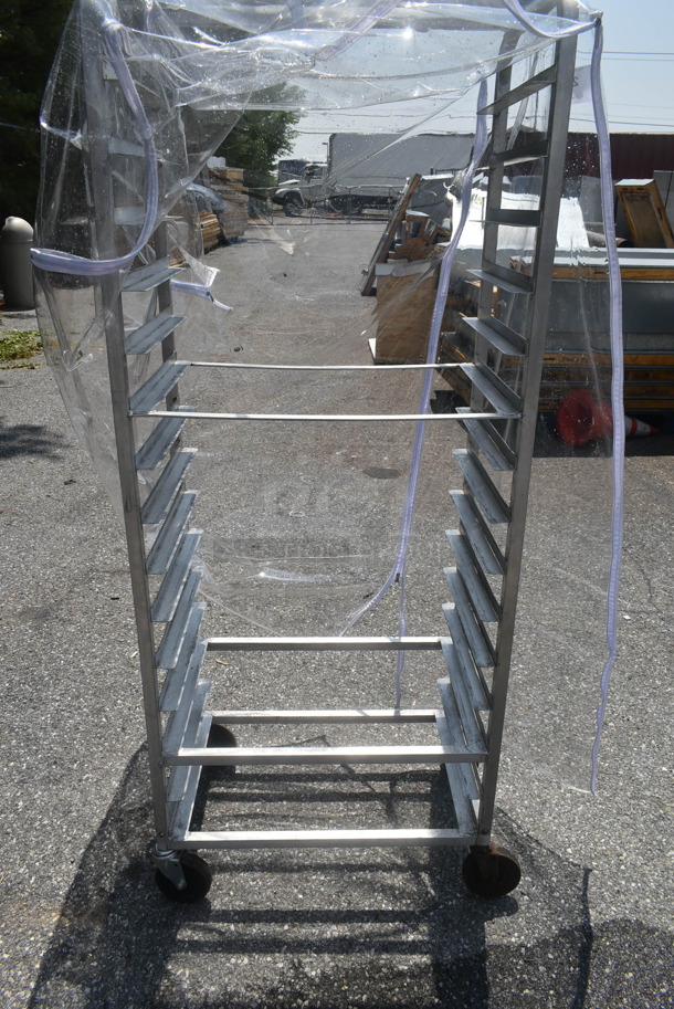 Metal Commercial Pan Transport Rack w/ Clear Cover on Commercial Casters. - Image 4 of 4