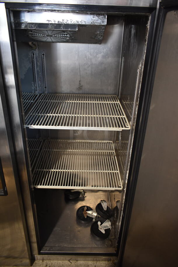 Turbo Air M3F47-2 Stainless Steel Commercial 2 Door Reach In Freezer w/ Poly Coated Racks and Commercial Casters. 115 Volts, 1 Phase. Tested and Powers On But Does Not Get Cold - Image 5 of 6