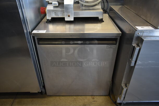 Delfield 406 Stainless Steel Commercial Single Door Undercounter Cooler. 115 Volts, 1 Phase. Tested and Powers On But Does Not Get Cold  - Image 1 of 6