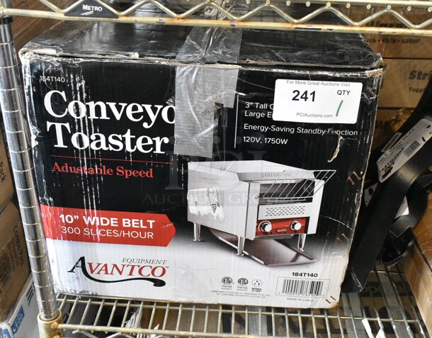 BRAND NEW SCRATCH AND DENT! Avantco 184T140 Commercial 10" Wide Conveyor Toaster with 3" Opening - 300 Slices per Hour. 120 Volts, 1 Phase. Tested and Working! - Image 2 of 3