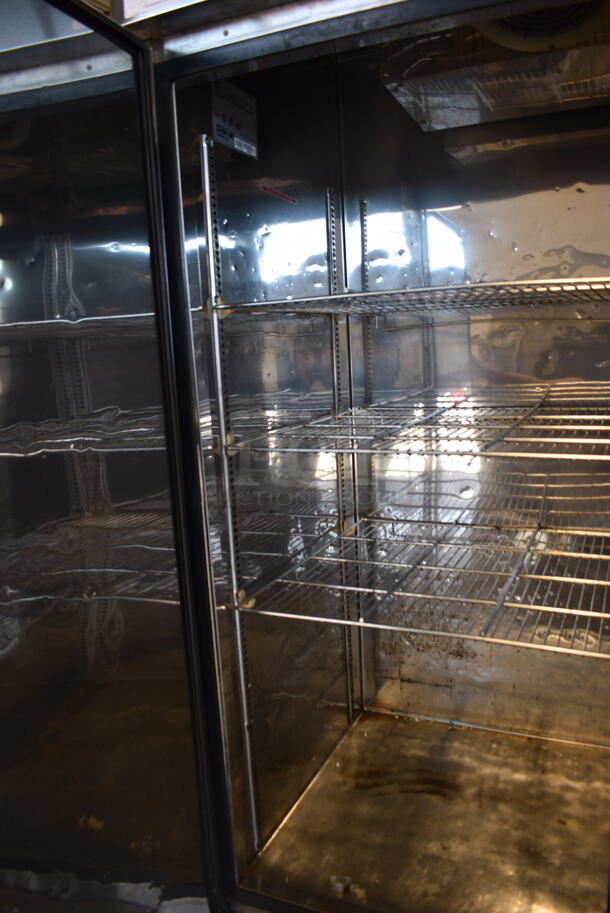 Turbo Air TSR-49SD Stainless Steel Commercial 2 Door Reach In Cooler w/ Metal Racks on Commercial Casters. 115 Volts, 1 Phase. Tested and Working! - Image 5 of 8