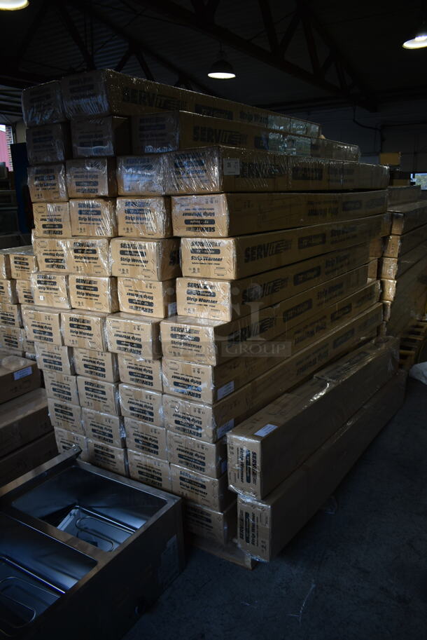 PALLET LOT of 47 BRAND NEW SCRATCH AND DENT! ServIt 423SWI72 Stainless Steel Commercial  72" High Wattage Strip Warmer with Adjustable Infinite Controls. Stock Picture Used as Gallery. 47 Times Your Bid! - Image 2 of 7