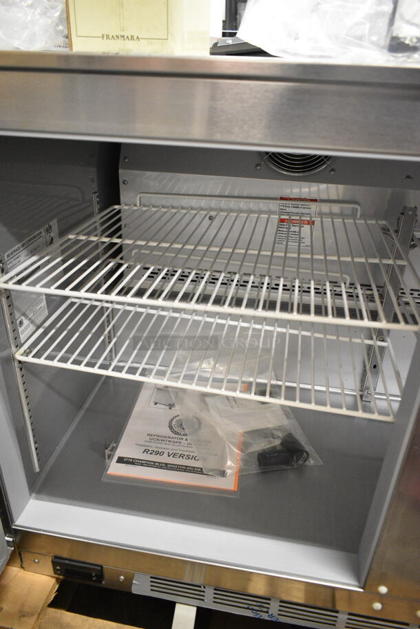 BRAND NEW! Beverage Air UCF48AHC Stainless Steel Commercial 2 Door Undercounter Freezer w/ Commercial Casters. 115 Volts, 1 Phase. Tested and Working! - Image 5 of 8