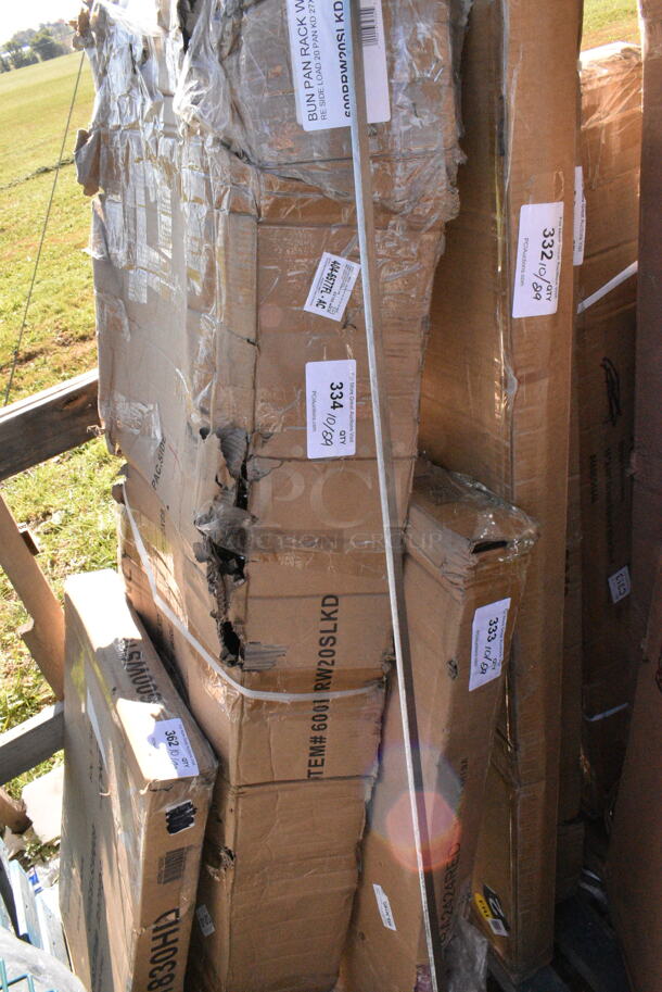 BRAND NEW SCRATCH AND DENT! Regency 600PRW20SLKD 20 Pan Side Load Wire Bun / Sheet Pan Rack - Unassembled. May Be Missing Pieces.  - Image 2 of 4