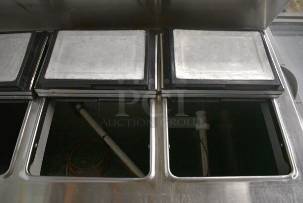 Randell Stainless Steel Commercial Dipping Cabinet w/ 4 Center Hinge Lids on Commercial Casters. 72x33x46.5. Tested and Working! - Image 5 of 6