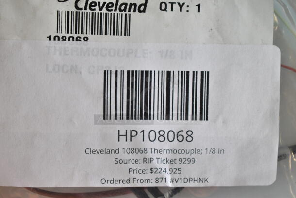 4 BRAND NEW SCRATCH AND DENT! Items; HPKE504295 Cleveland KE50429-5 Prs Gauge; Btm Mnt, HP22199 Cleveland 22199 Vlv,Sld,Stm,Normally Open 1/4", HP108068 Cleveland 108068 Thermocouple; 1/8 In, HP110198 Cleveland 110198 Timer; Mtr Driven; Mechanical;. 4 Times Your Bid! - Image 5 of 6