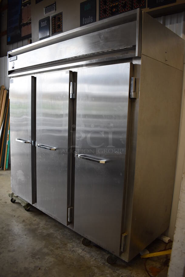 Continental 3F-R Stainless Steel Commercial 3 Door Reach In Freezer w/ Racks. Does Not Have Compressor. Goes GREAT w/ Lot 378! 115 Volts, 1 Phase. 78x36x78 - Image 3 of 8