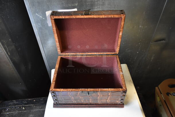 Brown Alligator Skin Pattern Box. - Image 5 of 6