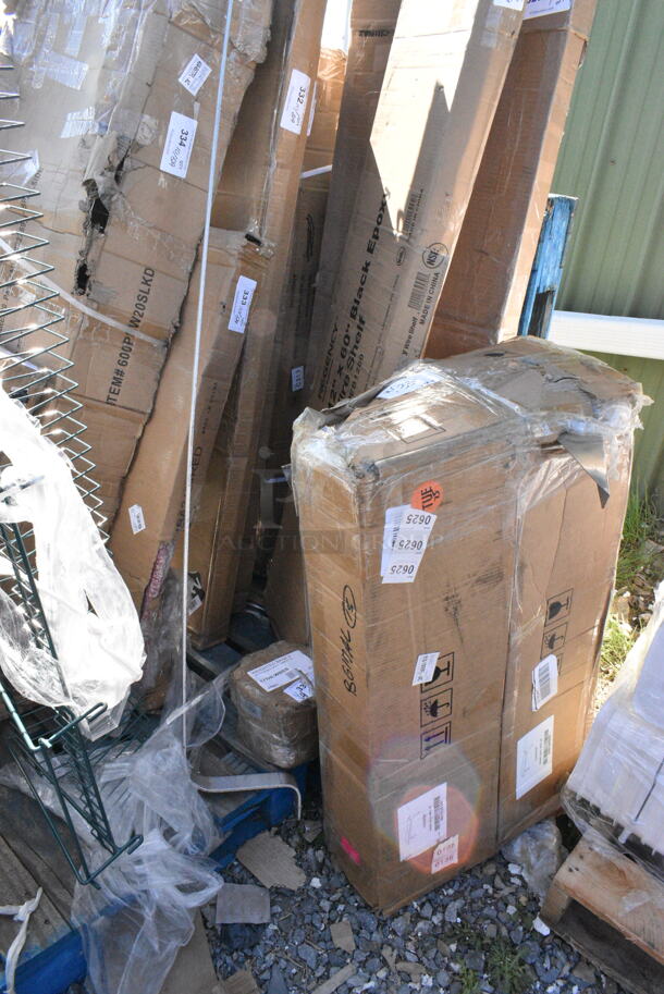 4 BRAND NEW SCRATCH AND DENT! Items Including 554LPGFS36 Backyard Pro Stainless Steel Front Shelf for LPG36 and LPG72 Grill, 177HLWBSS Avantco HLWB-SS Silver Weighted Base for HL and HLD Flexible Heat Lamps, Green Rack. 4 Times Your Bid!  - Image 3 of 9