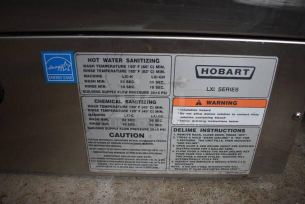 Hobart Model LXIH ENERGY STAR Stainless Steel Commercial Undercounter Hi Temp High Temperature Dishwasher. 120/208-240 Volts, 1 Phase. 24x26x35 - Image 6 of 7