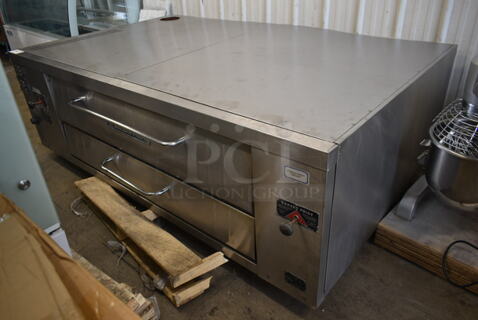 Bakers Pride Y800 Stainless Steel Commercial Natural Gas Powered Single Deck Pizza Oven. 120,000 BTU.